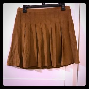 Brown Faux-Suede Skirt